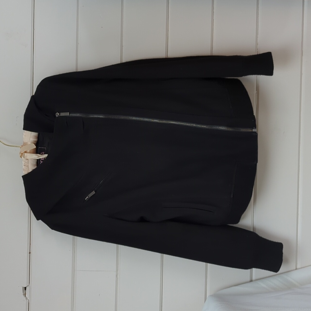 Wool blend hooded bomber jacket, size L